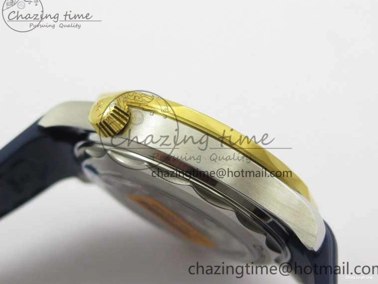 0321 Refined 2018 Seamaster Diver 300M SS YG VSF 1:1 Best Edition YG Bezel Blue Dial on Blue Rubber Strap A 7898